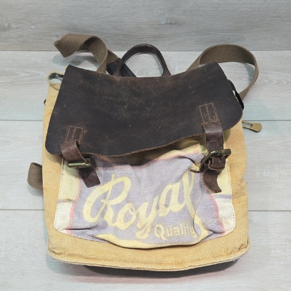 Vintage Selina Vaughan Royal Quality Brown& Tan Men's Bag Backpack - Picture 1 of 15